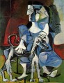 Mujer con perro Jacqueline con Kabul 1962 cubista Pablo Picasso